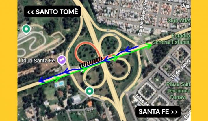 La Municipalidad informa desvíos de tránsito por obras del Nuevo Puente Santo Tomé – Santa Fe