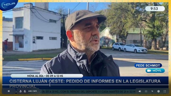 Palo Oliver pide informes y advierte sobre responsabilidades si se comprueba ocultamiento de información sobre la cisterna Luján Oeste