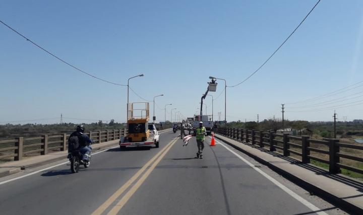 Puente Carretero: Vialidad Nacional renovará la iluminación colocando artefactos LED
