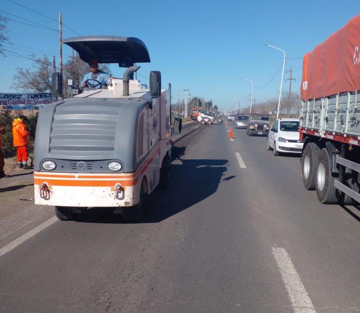 Trabajos en Ruta 11 a la altura de Sauce Viejo