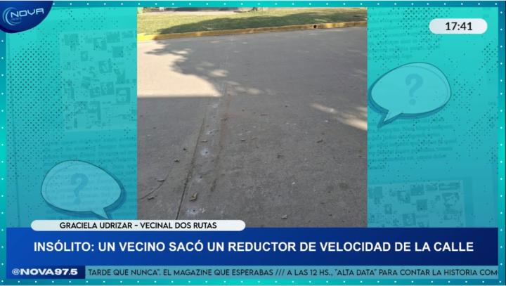 Un vecino habría retirado un reductor de velocidad colocado por la Municipalidad